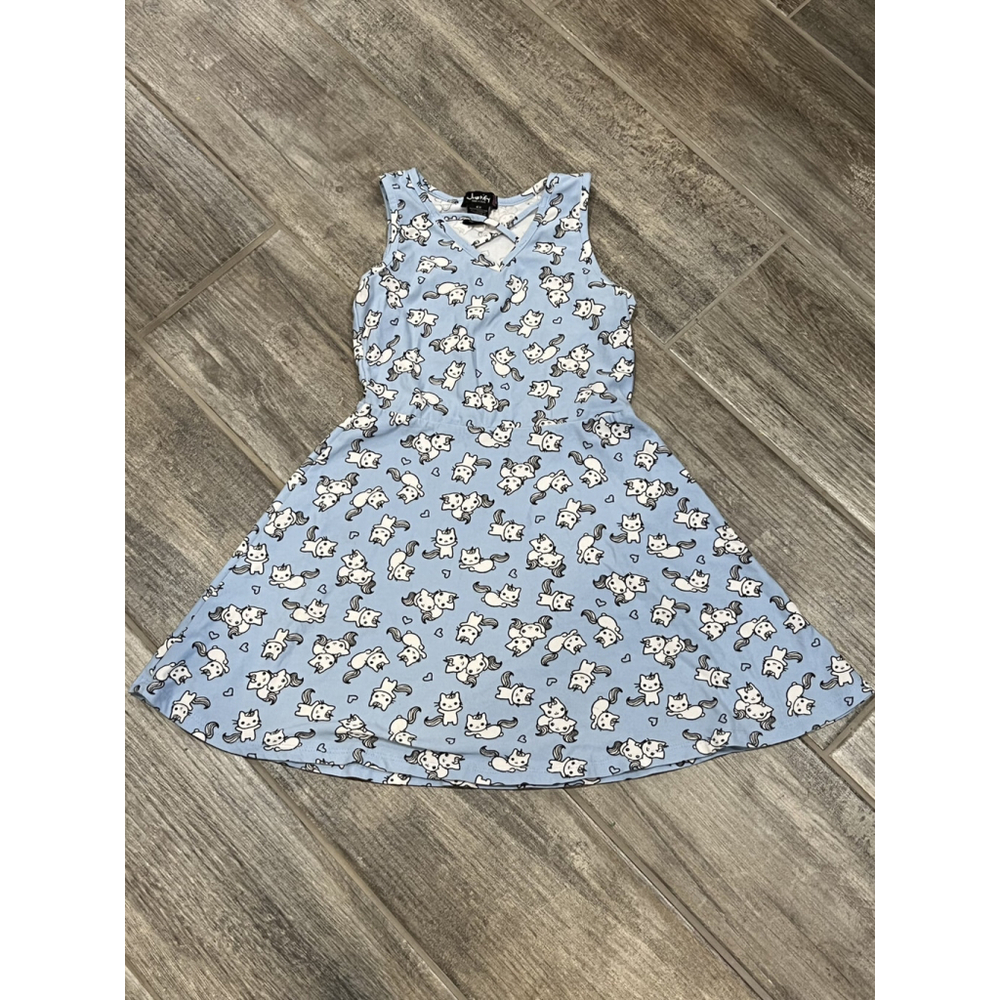 Justify Girls Blue Unicorn Cat Soft Dress‎ Sleeveless A-Line Size 6X